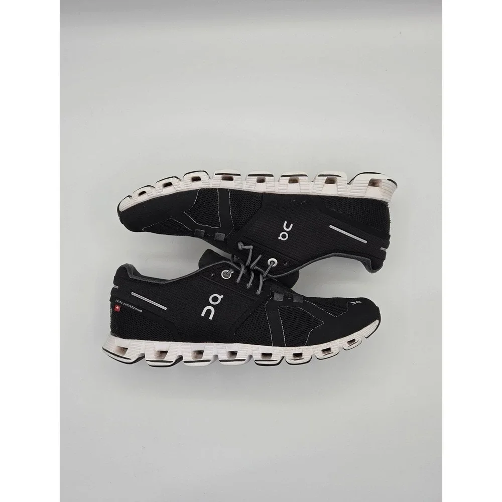 On Cloud 5 Women's Running Shoes 7.5 Black White Mesh Speed Lace Sneakers